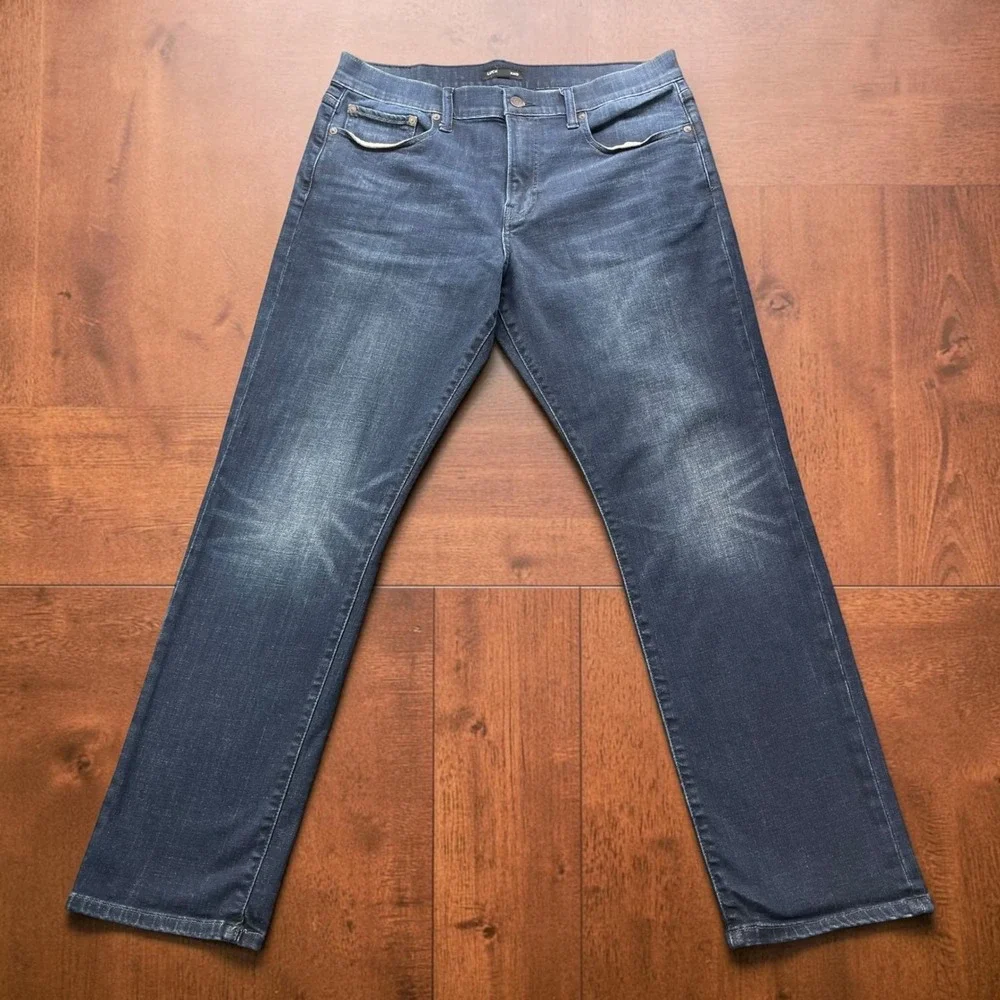 Lucky Brand Mens Dark Wash Straight Leg Jeans 34x32 Blue Denim Stretch Tencel